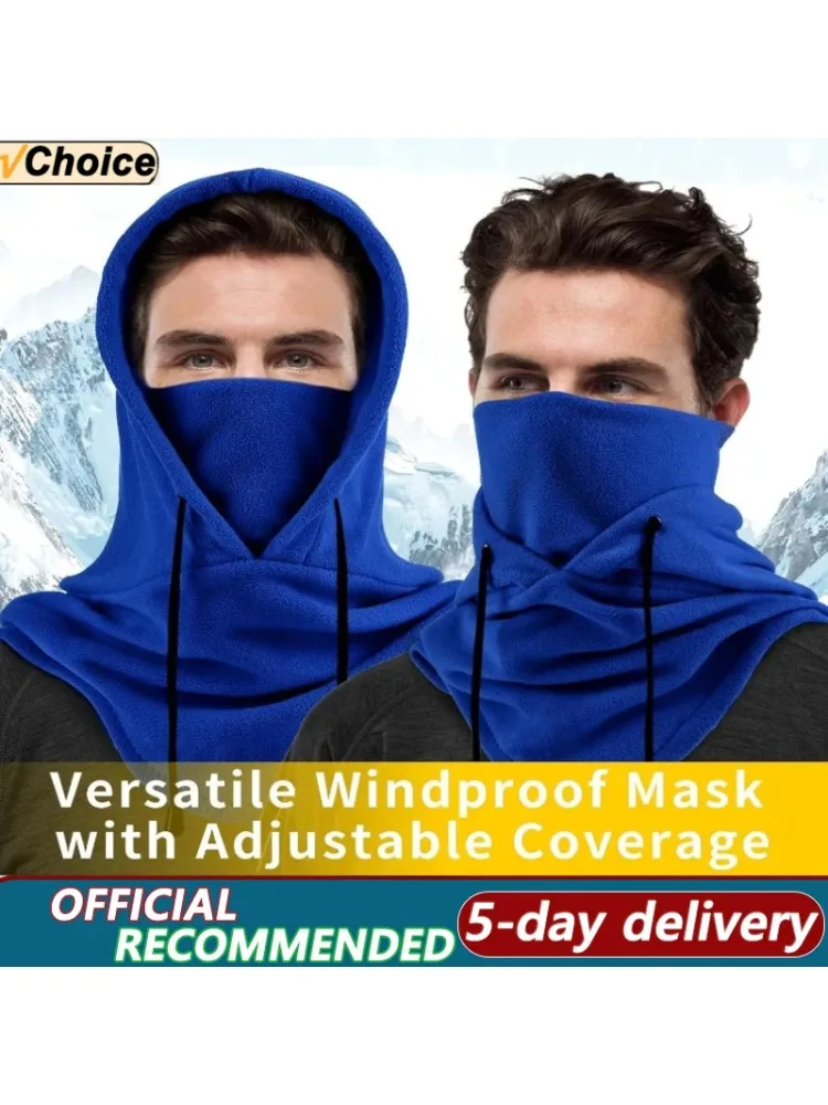 AliExpress Winter Warm Outdoor Polar Fleece Hat Cycling Cap Warm Mask Fleece Hat Head Cover Hat Hooded Neck Warmer Hiking Scarves Snow Ski