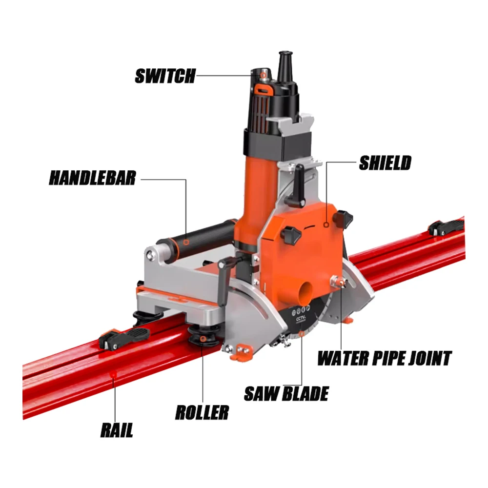 Portable 2m Electric Professional Water Jet Tile Cutter for Porcelain Marble Ceramic Tiles 45 Degree Chamfer with Guide Rails view 4