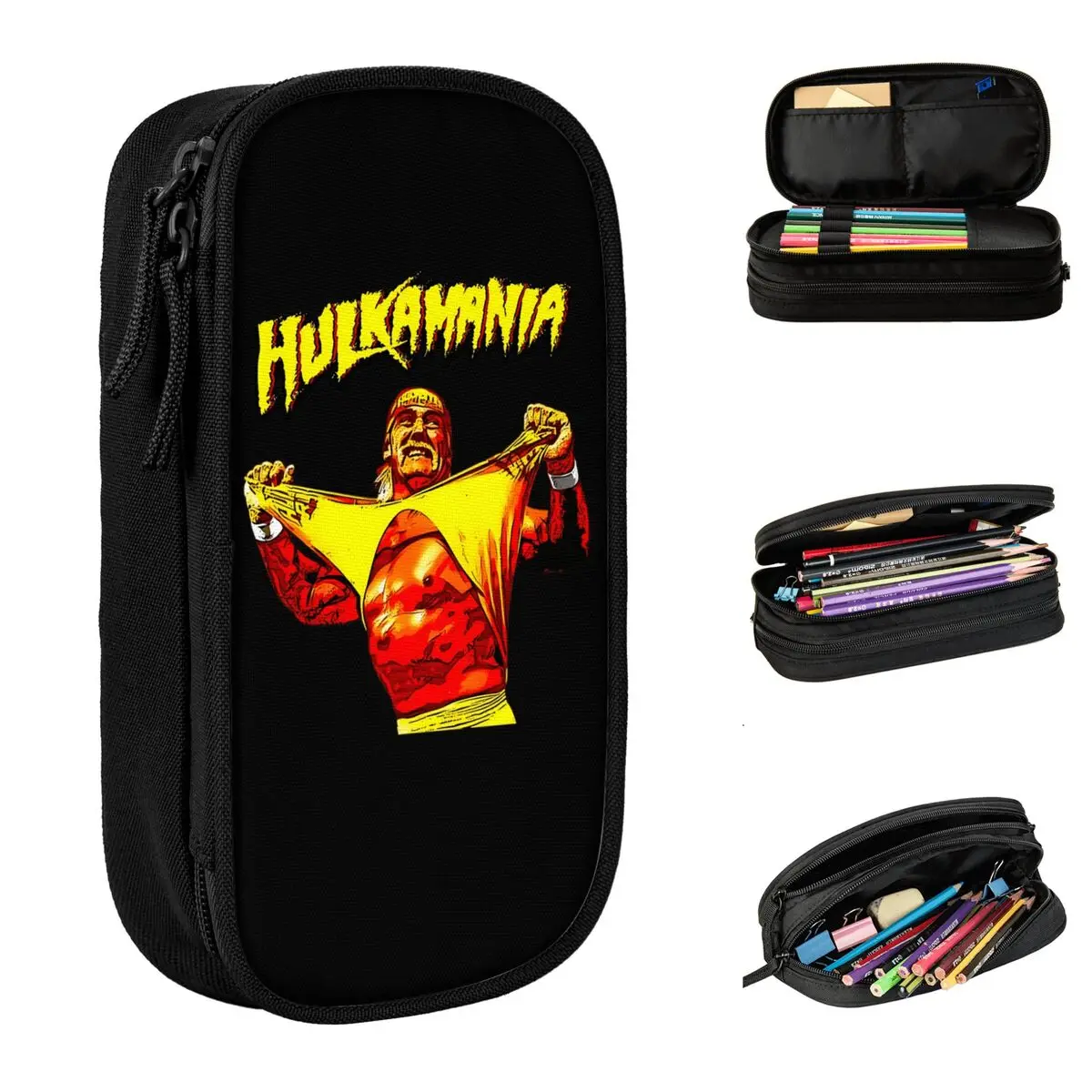 

Классические пеналы Hulkamania Hulk Hogan в стиле ретро с комиксами, пеналы для студентов, большая сумка для хранения, офисный подарок, канцелярские принадлежности