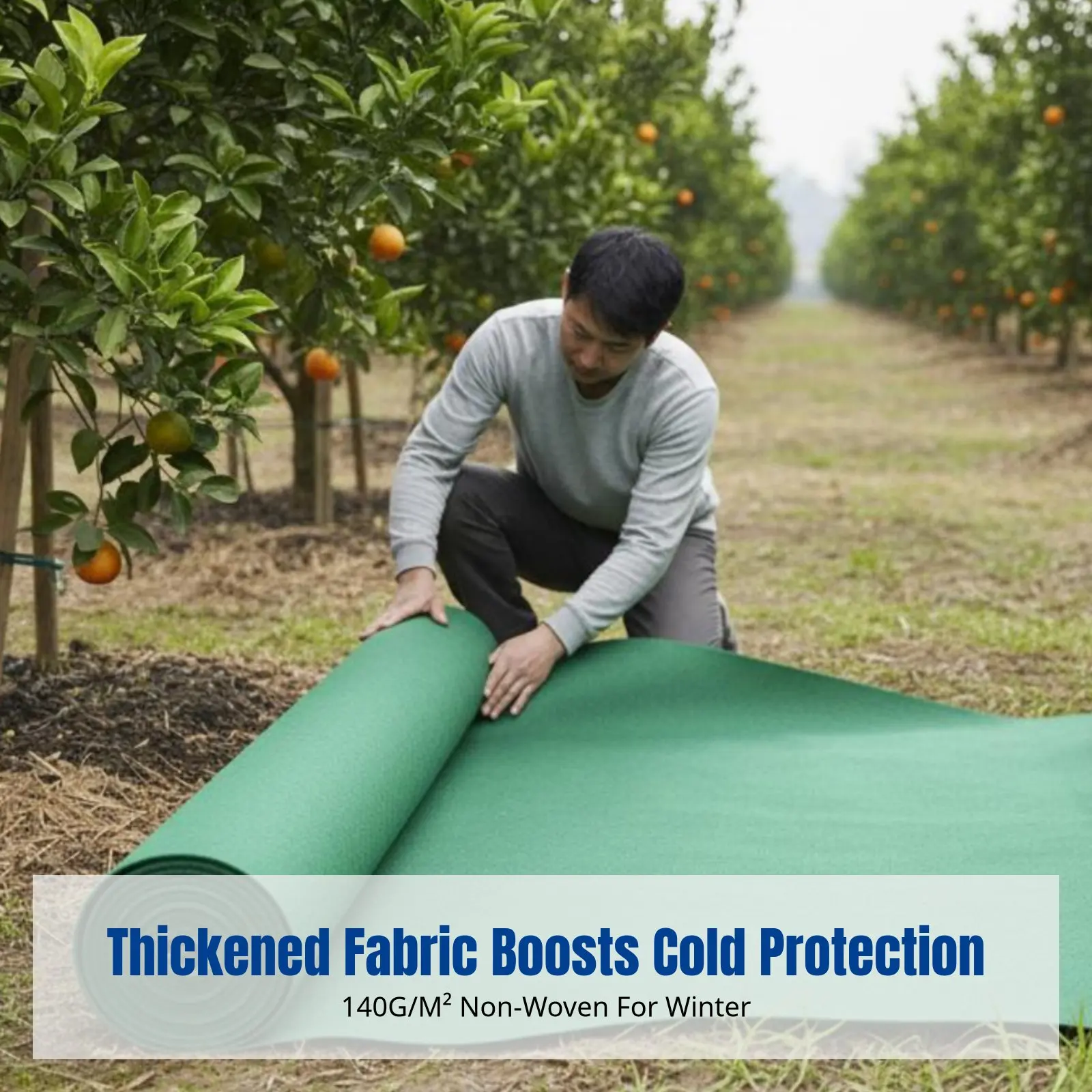 Verdant Cold-Resistant Non-Woven Fabric, Geotextile Frost Protection Blanket for Fruit Trees, Garden Landscaping
