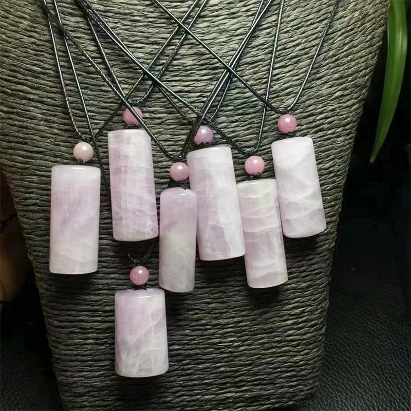 

Natural Kunzite Pendant Necklace Crystal Carved Healing Figurine Gift Fashion Jewelry For Women 1PCS