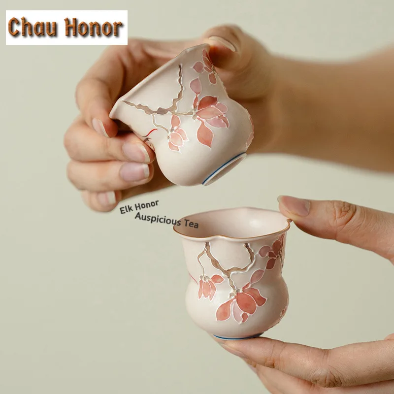 

1pc 45ml Hand-painted Plum Blossom Pile Carve Teacup Retro Tea Bowl Mug Tea-tasting Smelling Cup Jianzhan Master Cups Teaware