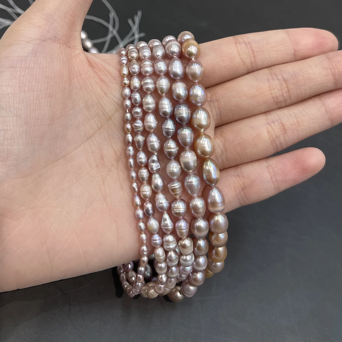 AA Natürliche Süßwasserperlen, Reisform, isolierte Perlen für die Schmuckherstellung, DIY-Halsketten, Armbänder, Ketten, Ohrringe, Accessoires – Detail 1