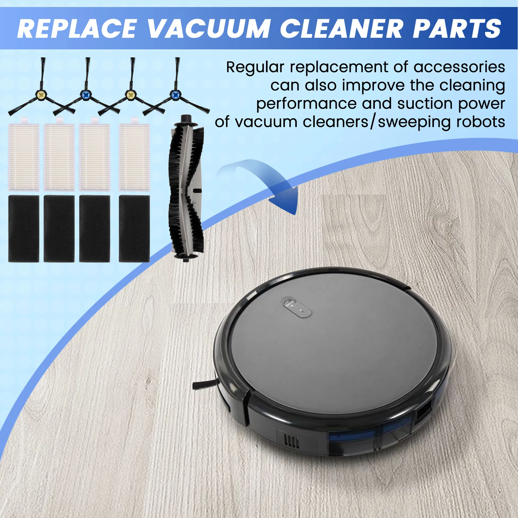 ABBR роликовая боковая щетка HEPA-фильтр для робота-пылесоса ILIFE T20s, запасные части