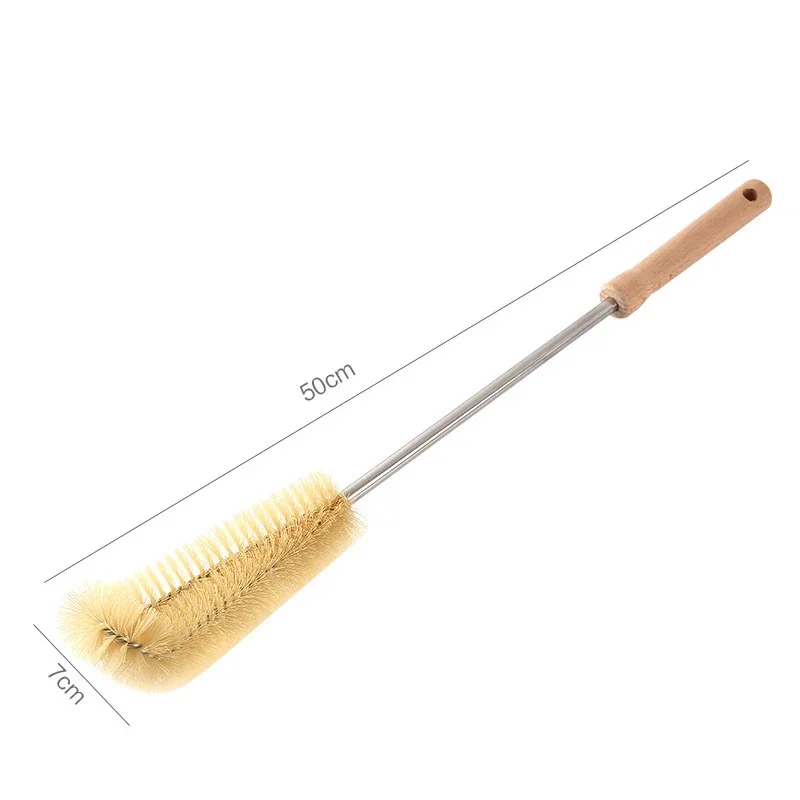 Long Wooden Handle Bottle Brush Baby Pacifiers Cleaning Brushes Infant Feeding Bottles Cleaner Kitchen Household Cleaning Tools view 6