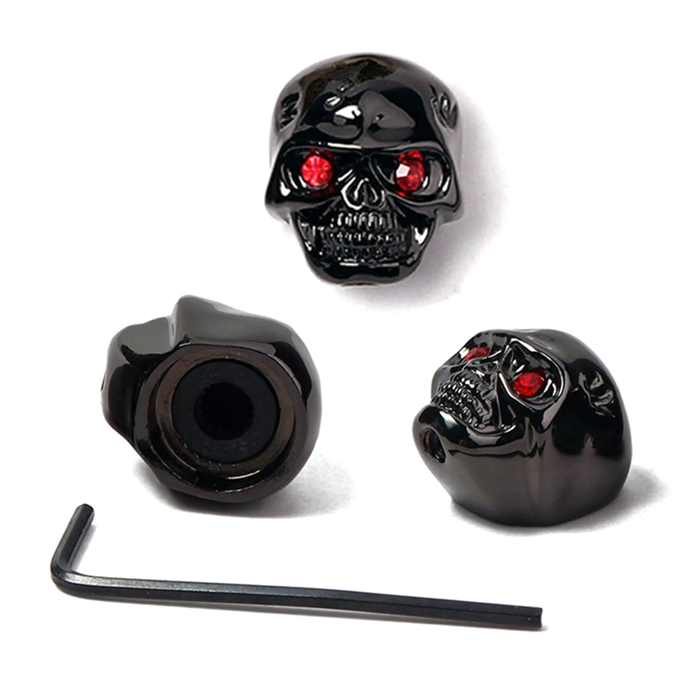 

Electric Guitar Bass Volume Tone Pot Control Knobs Buttons Skull Design Knobs Guitar Accessories (Black)