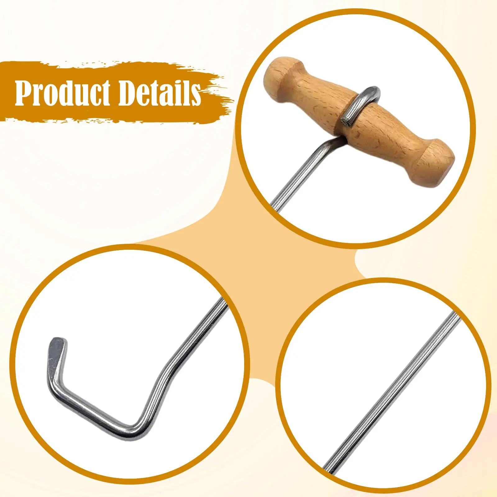 Wooden Handle Boot Puller Portable Hook Equestrian Tools for Men Women Horse Riding Equipment Helper