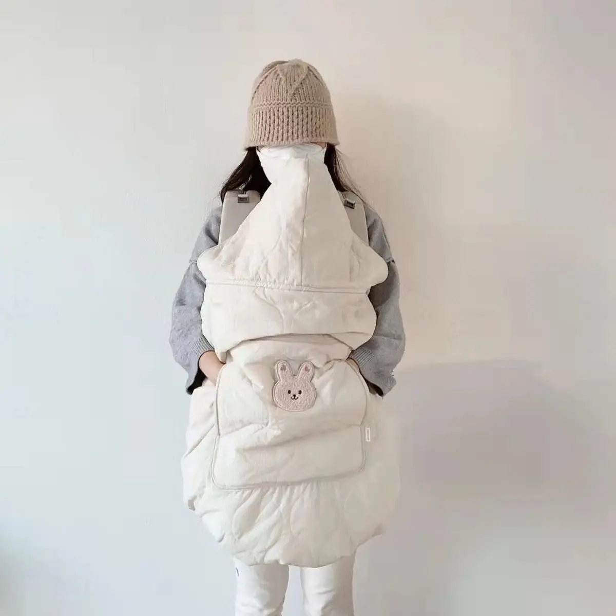 INS Hooded Blanket for Baby Stroller Newborn Swaddle Wrap Warm Baby Carrier Sling Cover Infant Cloak Cape Sleeping Quilt 78*80cm