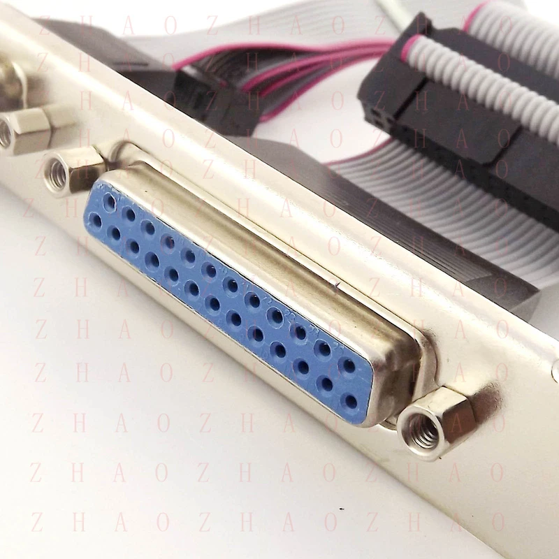 L+ 1x for Serial DB9 COM with Parallel DB25 LPT to 10/26Pin IDC Flat wire Cable Bracket
