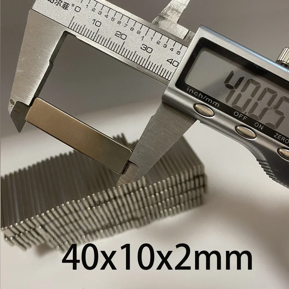 N52 40x10x2  Magnet Rectangle Square 3D Printer Neodymium Block Motor Booster Generator Engine Strong Magnet
