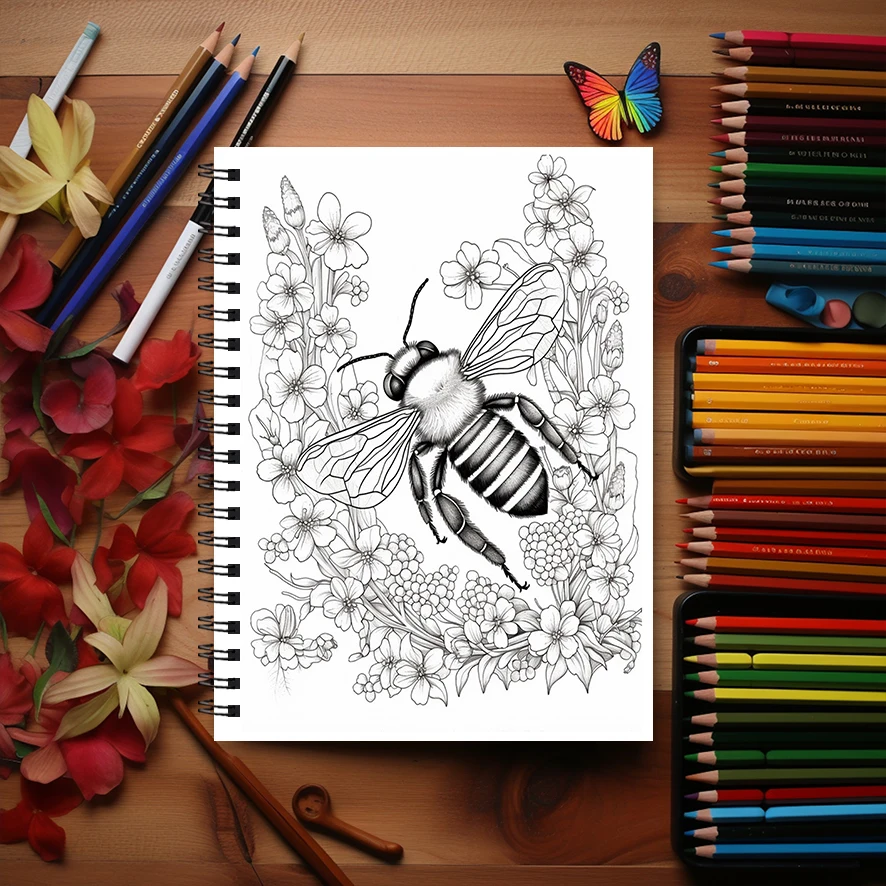 Adult Coloring Book - 8.3x 11.2 Inch 22 Page Coloring Book - Helps Reduce Stress and Ease Emotions