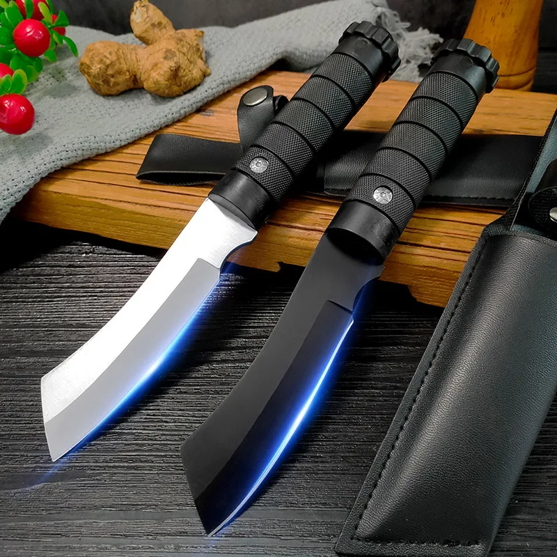 Kitchen Knife 5Cr15 Forged Stainless Steel Boning Chef Knife Meat Cleaver Vegetables Slicing Butcher Fishing Knife with Sheath