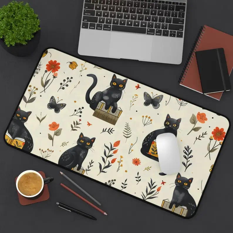 

Minimalist Abstract Cute Library Cat Desk Mat Kawaii Mousepad Gaming Laptop Office Carpet Keyboard Mechanical Gamer Keyboard Mat