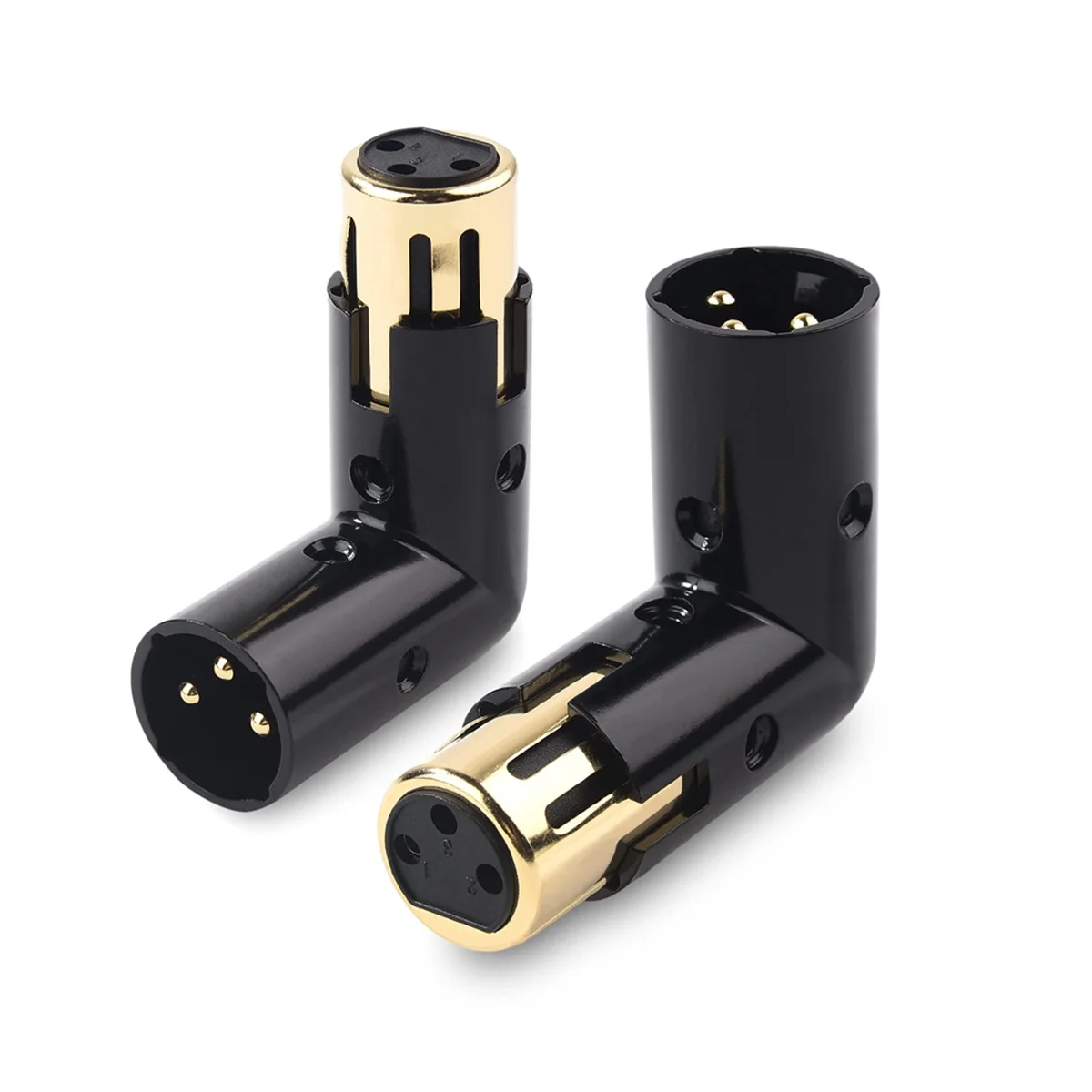 New 1Pcs 3Pin XLR Angle Adapter Adjustable Male to Female Right Angle XLR Adapter XLR 90 Degree Adapter