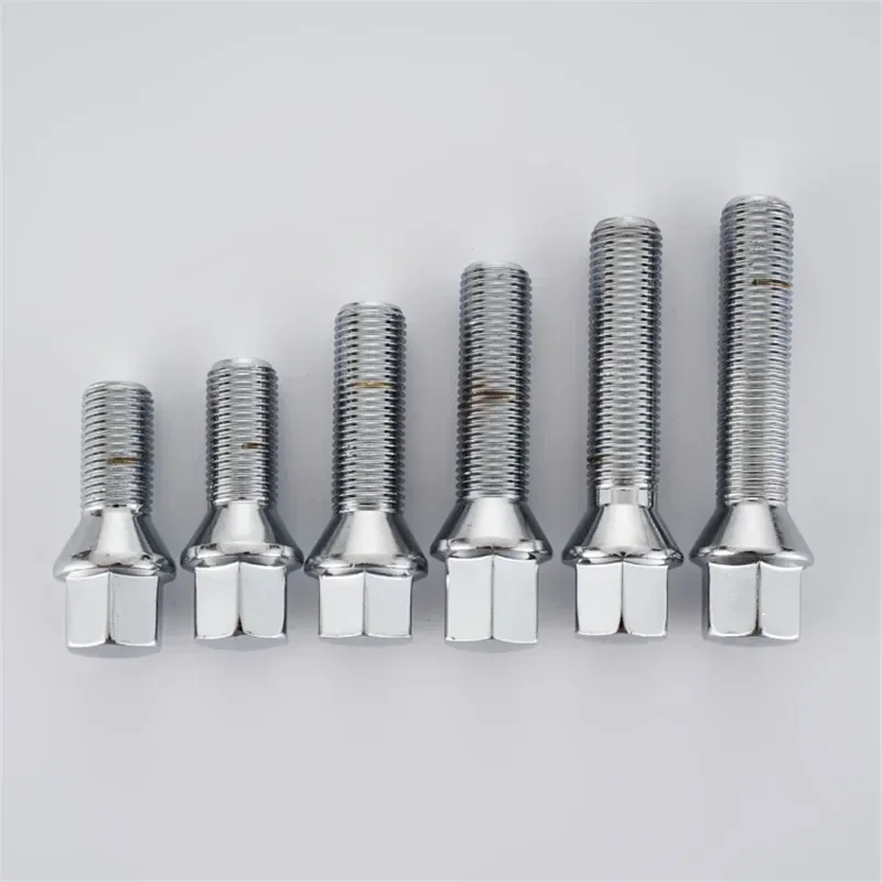 4PCS M12x1.25 콘 모양의 휠 러그 볼트 26 28 35 40 45 50mm 생크 푸조 피아트 알파 로미오 스즈키 랜시아 17mm 육각 러그 너트 썸네일 7