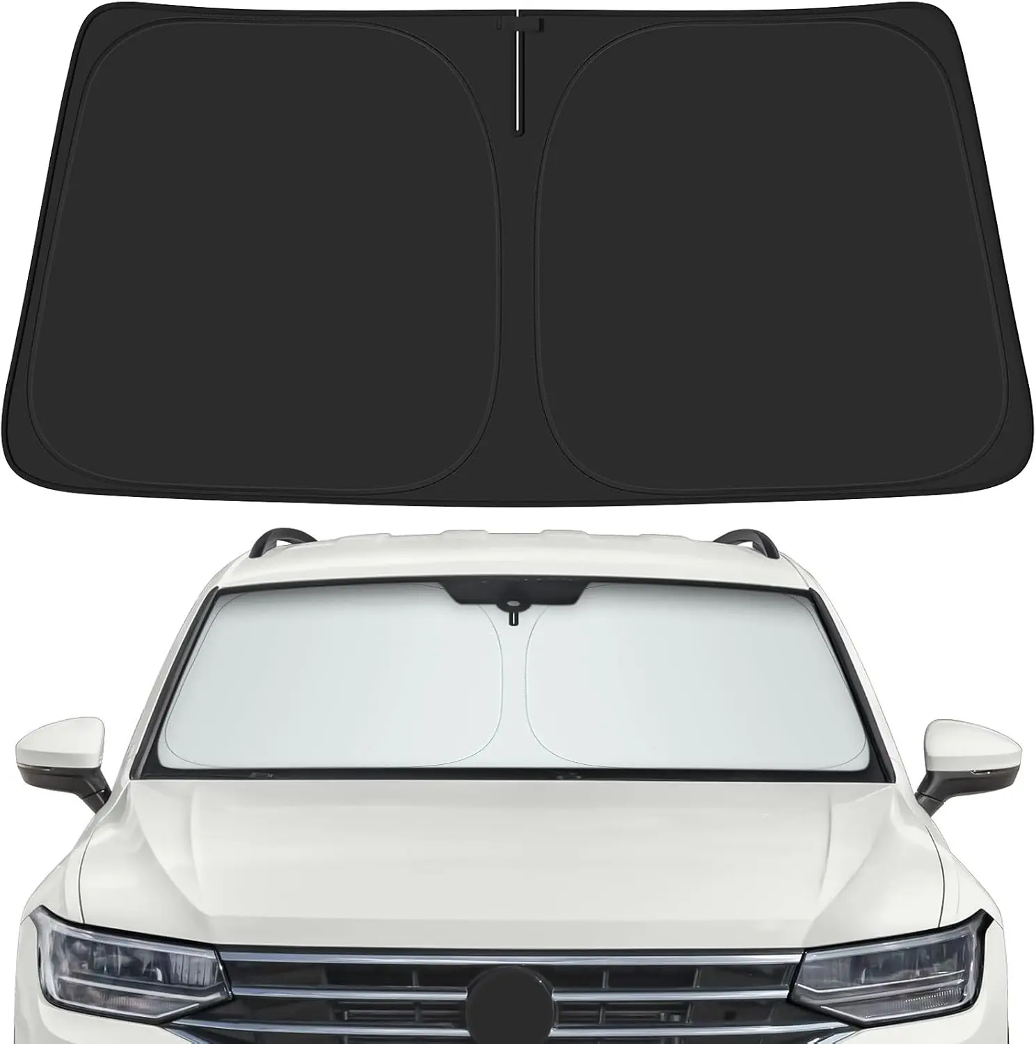 Car Windshield Sun Shade For Volkswagen 2018-2025 Tiguan Accessories (OEM Design) Reflective Foldable Heat Insulation Sunshade