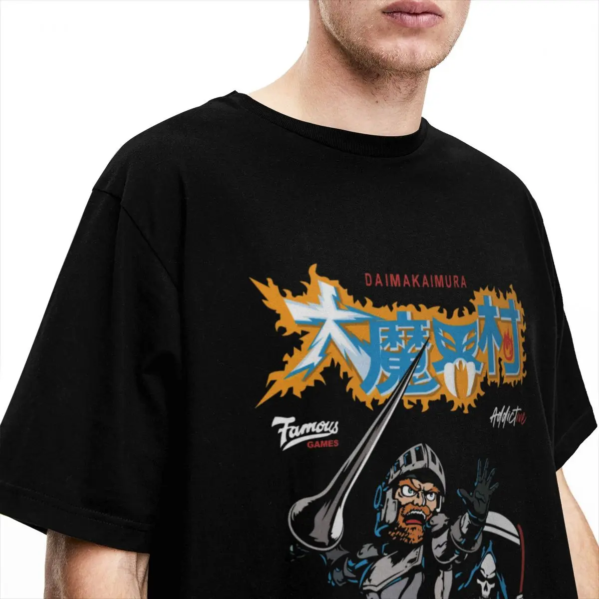 Ghouls N Ghosts Dai Makai Mura Shirt Accessories Men Women's Cotton Vintage Crewneck Tees Short Sleeve Clothing Original