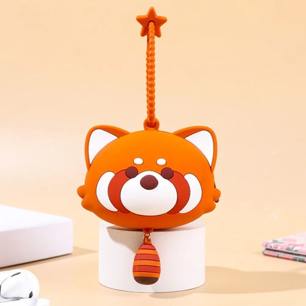 Cute 3D Silicone Coin Wallet Soft Anime Headphone Storage Bag Pendant Red Panda Change Purse Gift