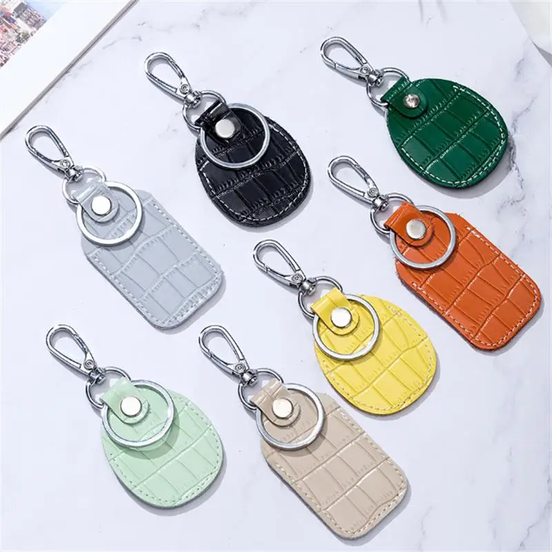 Leather Access Card Bag Key Tag Ring New Keychain Key Ring Doorlock Access Control Tags Keyfob Tokey Tag ID Card Case Keychain