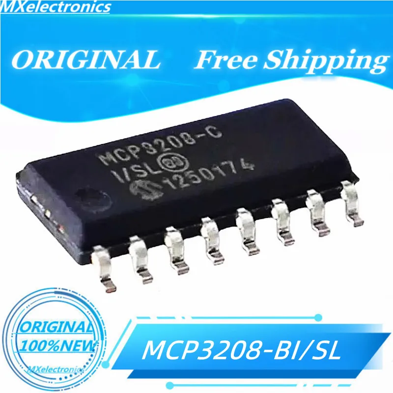 5-50PCS/LOT NEW100% MCP3208-BI/SL MCP3208-CI/SL MCP3208 SOP16  ADCs - Analog to Digital Converters