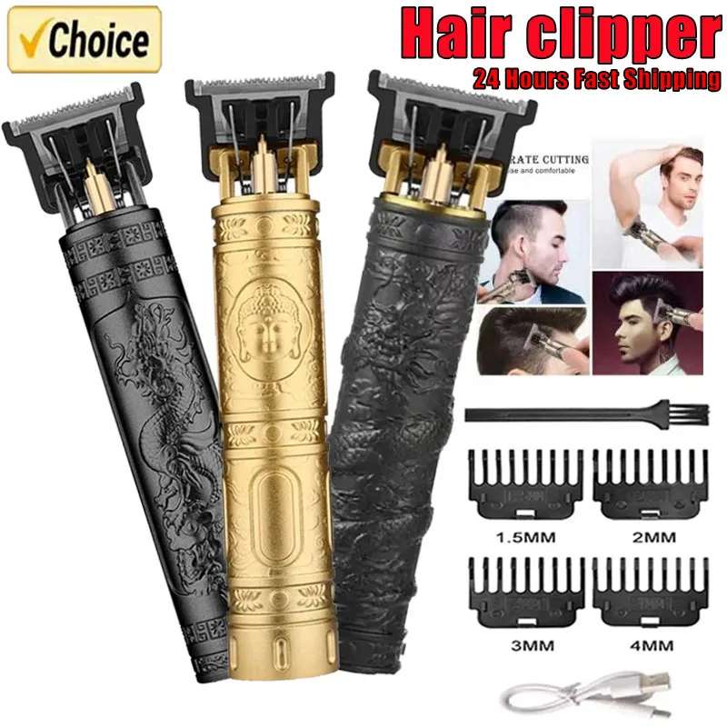 2024 New Vintage T9 Hair Cutting Machine Men's Electric Shaver Rechargeable Hair Trimmer Beard Clipper Barber Hair Cut Hot Sale