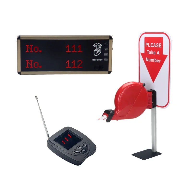 Wireless Waiting Number Display Receiver with Ticket Dispenser for Queue Management System for Retail Bank Clinic Restaurant