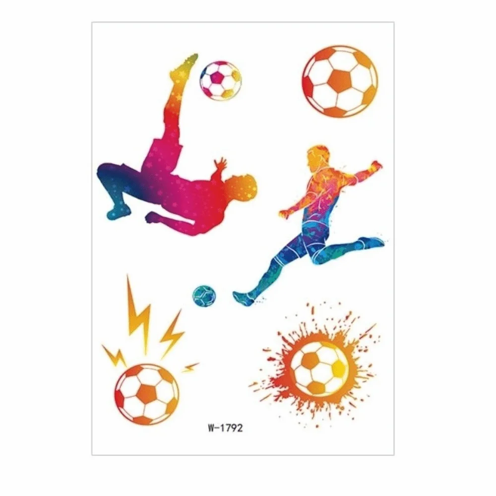 Sports Event Match Football Tattoo Stickers Y2k Spicy Girl Long Lasting Temporary Tattoo Featuring Fun Cartoon Ball Removable