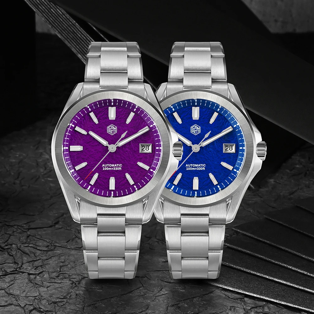 San Martin 39mm Luxury Sport Watch Enamel Dial NH35 Automatic Mechanical for Men Steel Watches Waterproof 10Bar Luminous SN0129