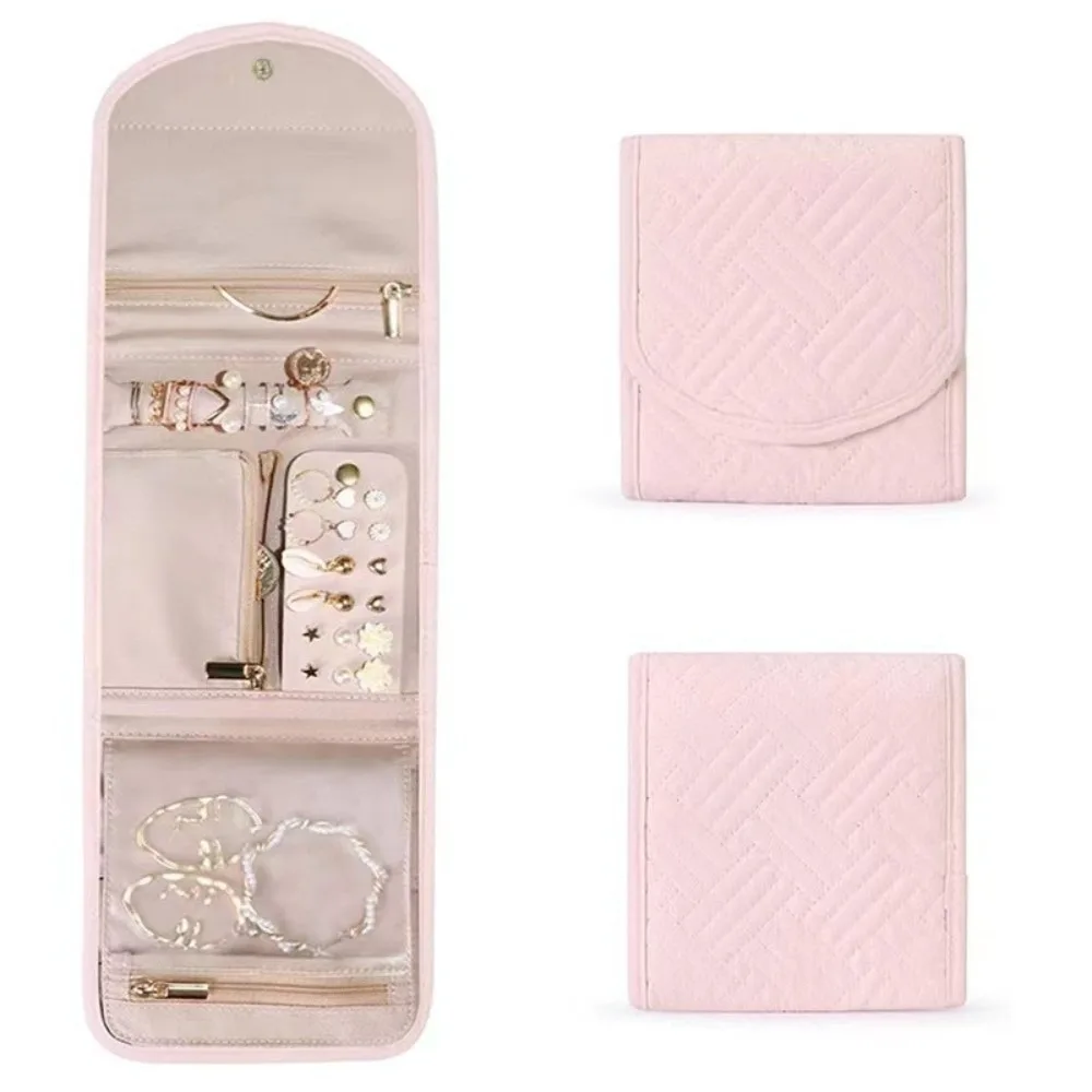 

Foldable Portable Travel Jewelry Bag Necklace Earrings Jewelry Case Organizer Rings Packing Bag Journey Storage Bags Women Girls