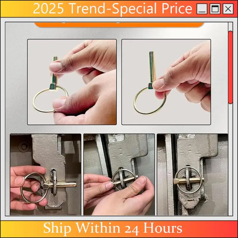 

A61Z Deals 50 PCS Heavy Duty Lynch Pin Assortment Kit Trailer Pins 3 Point Hitch Pins For Tractor, Trailers,Trucks Mowers