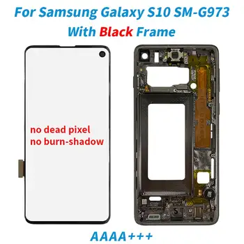 LCD displej Super AMOLED Burn Shadow pro Samsung Galaxy S10 SM-G973, G973F, dotyková deska, digitalizátor s výměnou rámečku 10 nejlepší prodej Displej Samsungu S10 - №6