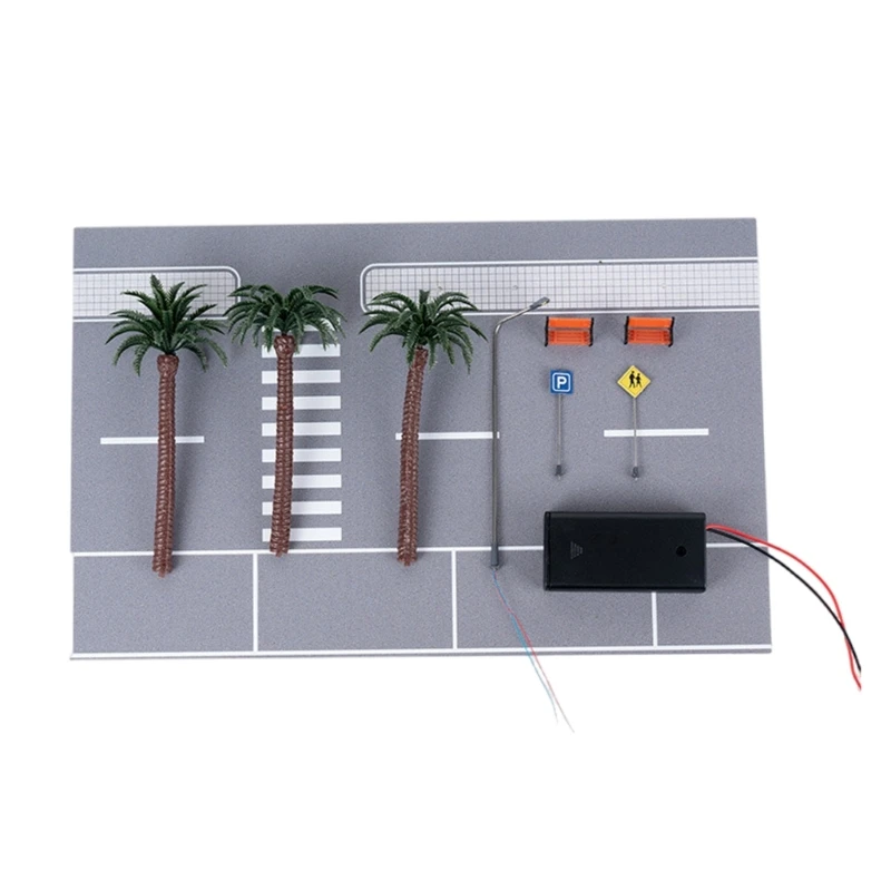 City Road Model Set Accessories Kits with Chair for 1/64 Miniature Road Scenes for Model Collectors and Hobbyists