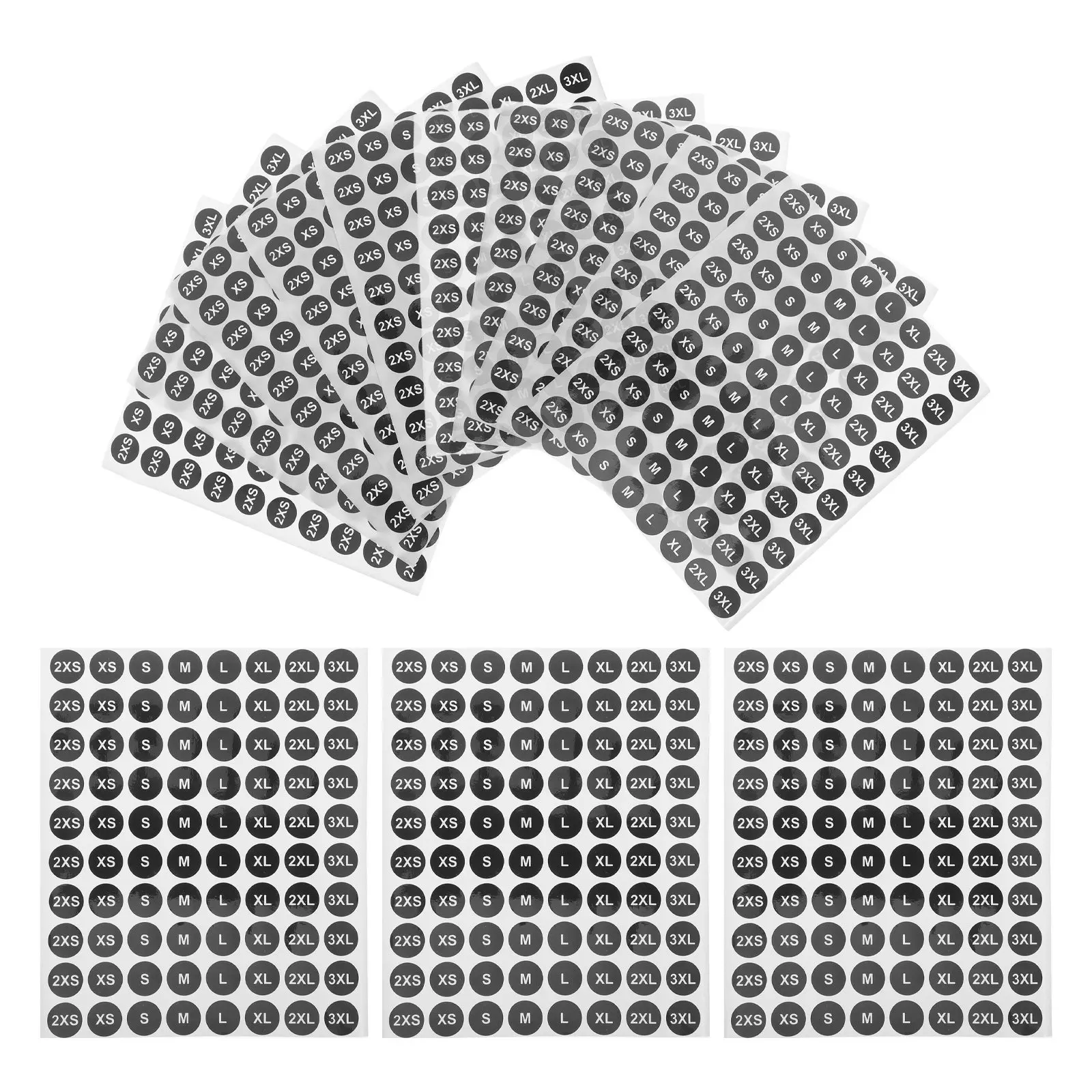 500Pcs Round Size Labels for Clothing Self Adhesive Stickers for Shirt Trousers Laundry Retail Clear Marking Shirt Size Stickers