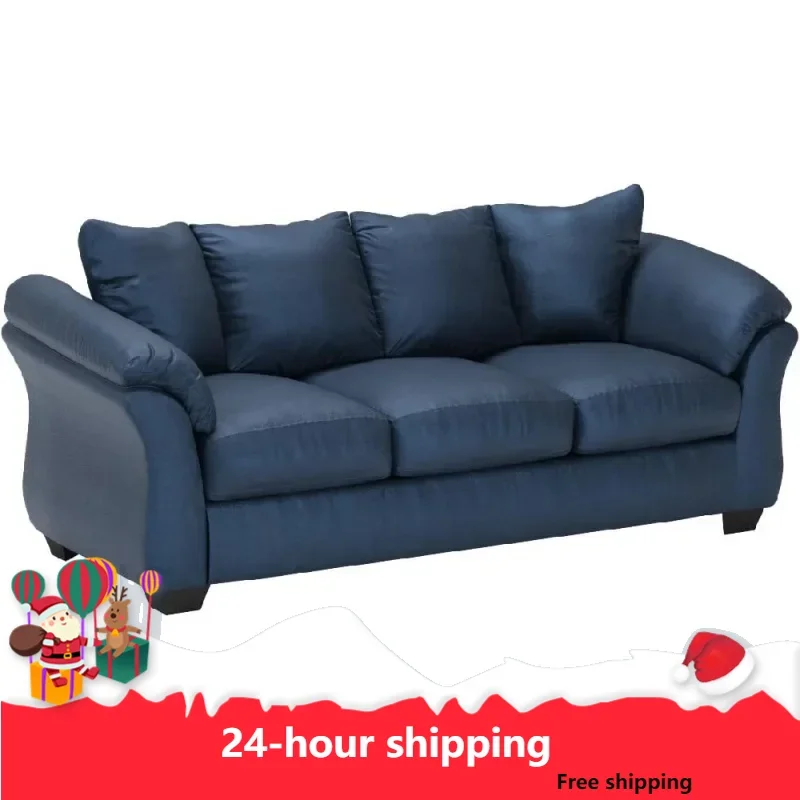 Darcy casual plush sofa, dark blue