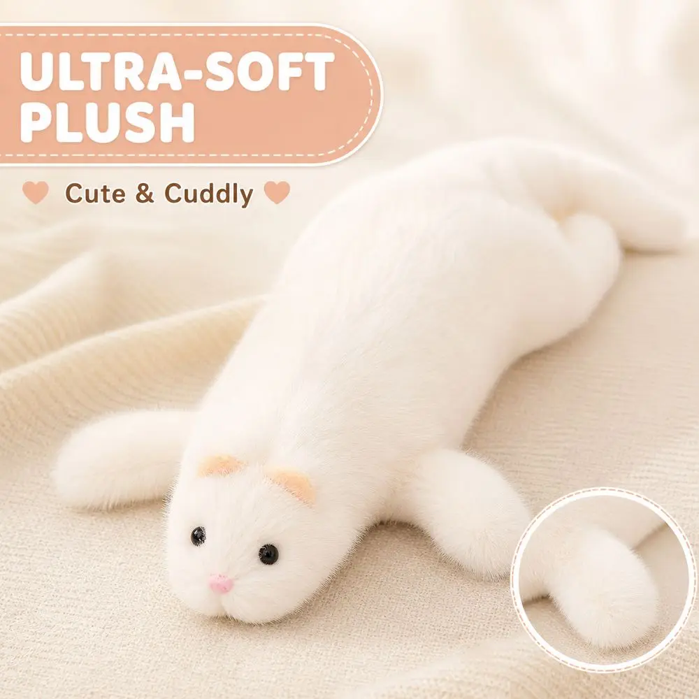 New Soft Ferret Pillow Fluffy Texture Cute Expression Ferret Dense Stitching Animal Pillow Cuddling Companion