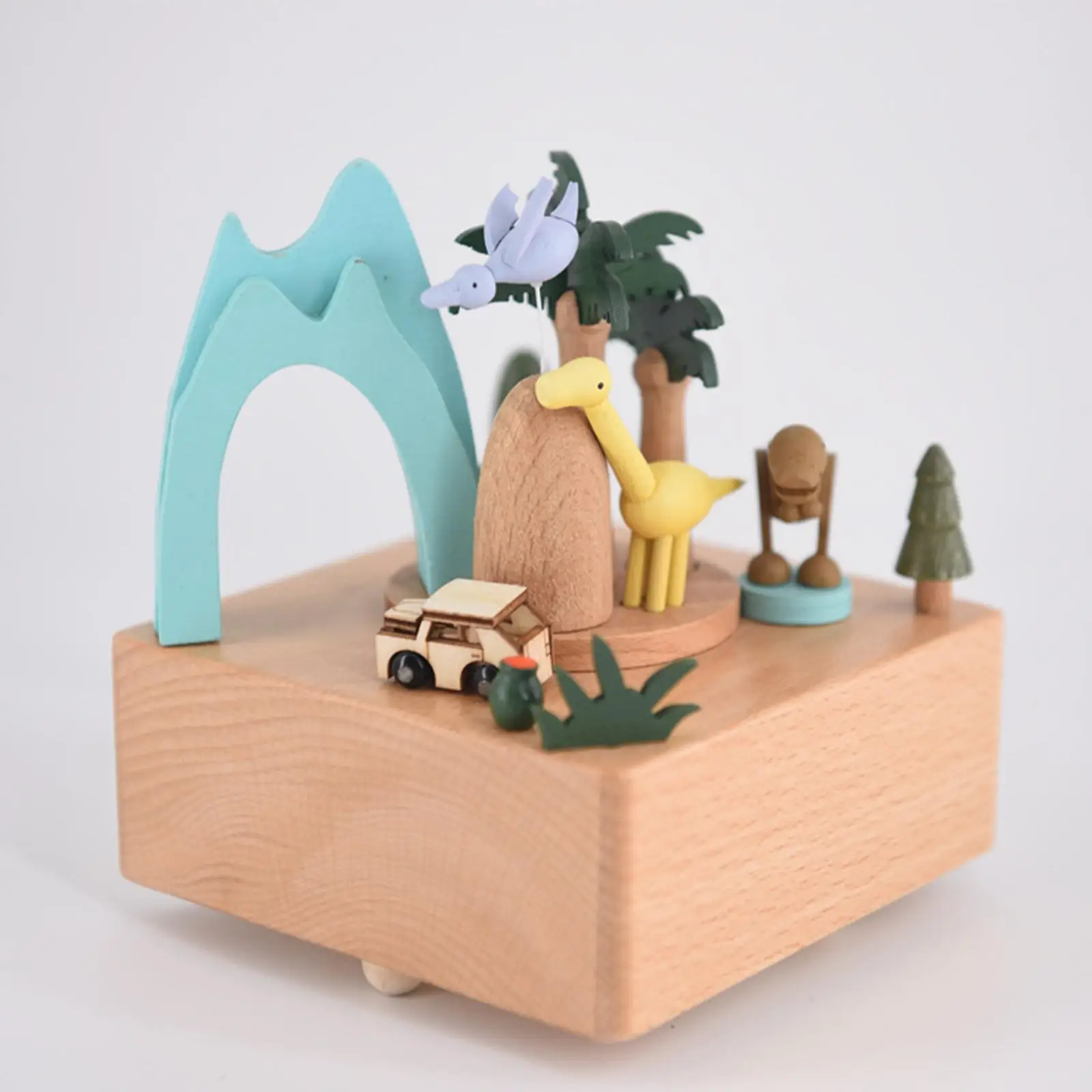 Festive Wooden Music Box Carousel Table Centerpiece for Home Decoration Birthday Present Gift for Friends Family