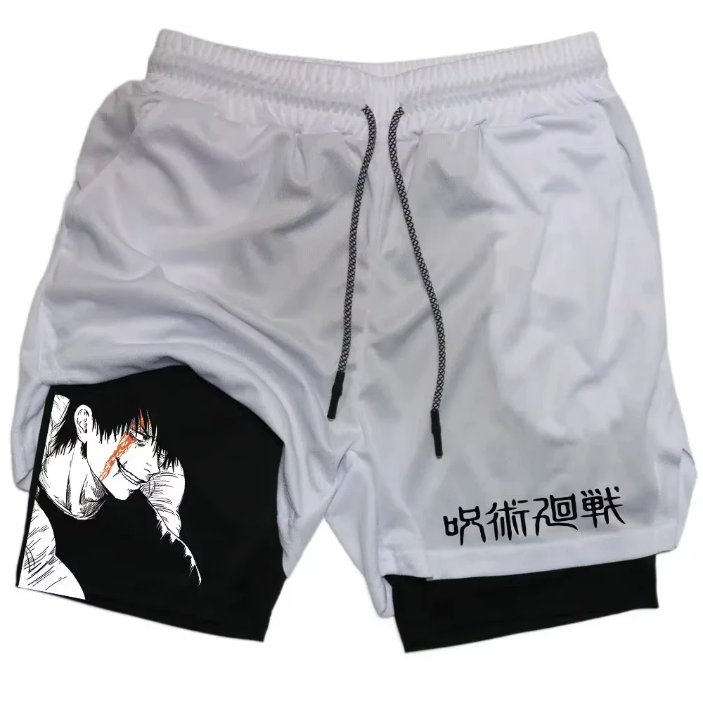 

Environmental Peace of Mind Kaisen Shorts Fitness 2 in 1 Compression Performance Shorts Workout Quick Dry Athletics Short Pants