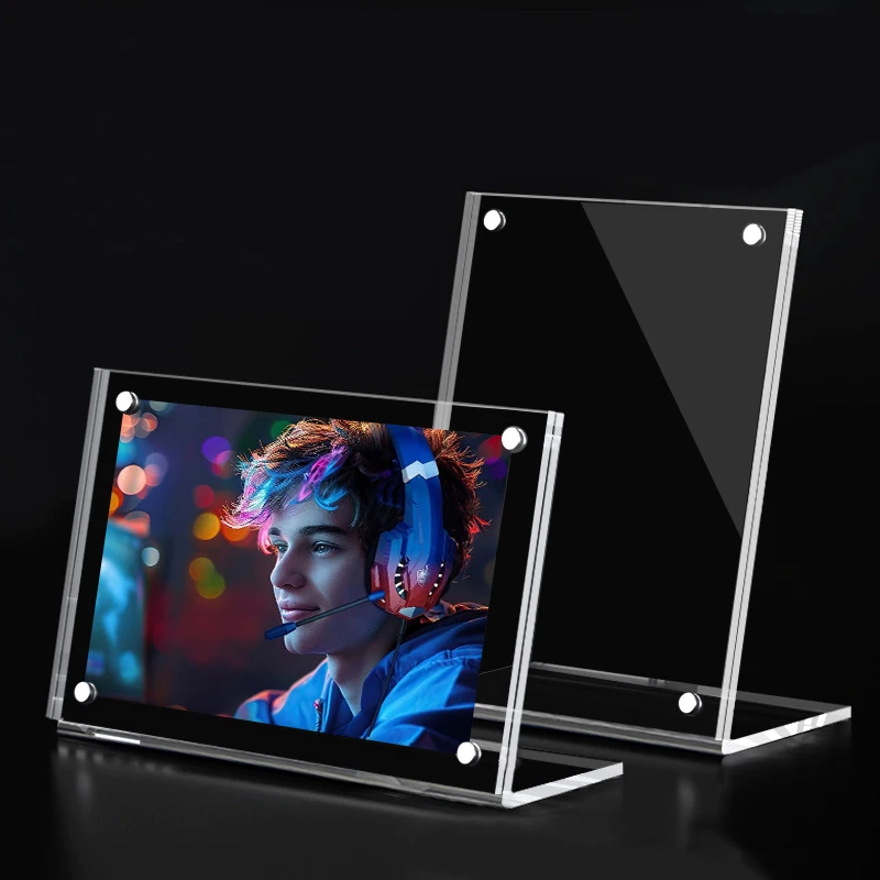 Acrylic Desktop Display Frame Transparent Photo Frame Poster Display Stand Postcard Certificates Price Tags Display Frame