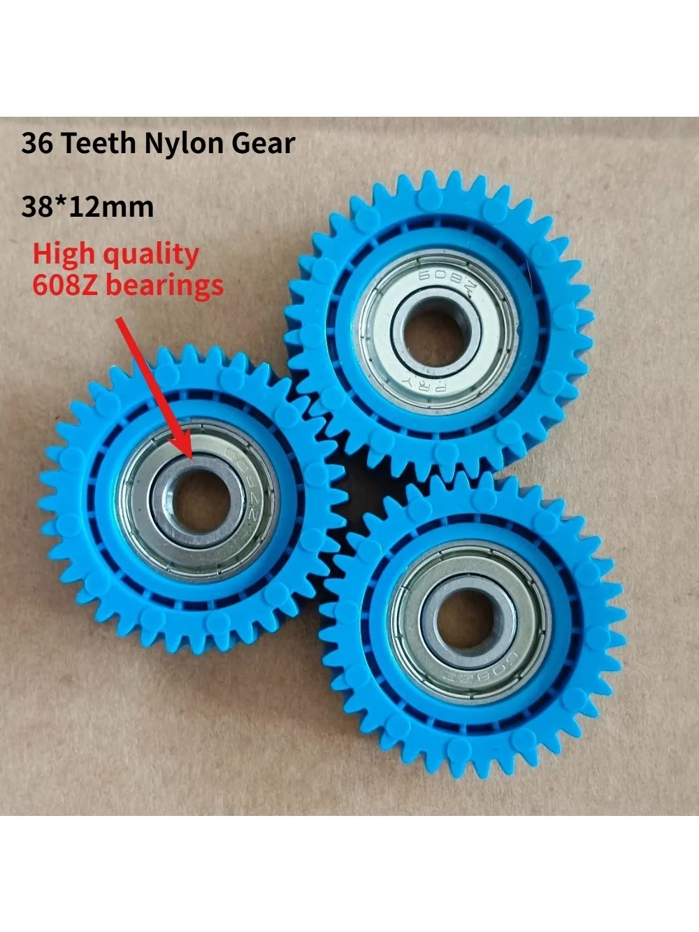 AliExpress NONE 3PCS E-Bike Nylon Gear 36 Teeth 38x12mm Planetary Motor Gear with 608Z Bearing Wheel Electric Bike Nylon Gear Replacement Parts
