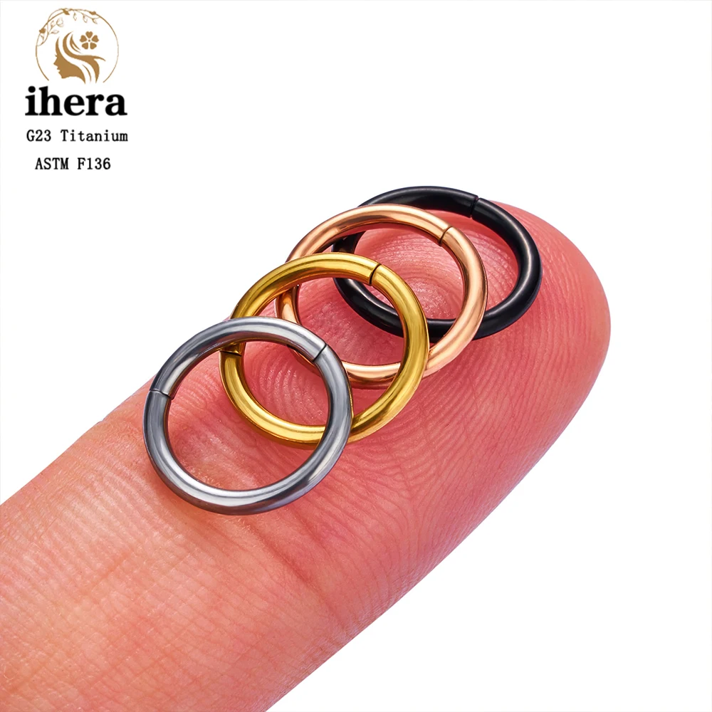 10/50PCS G23 Titanium Nose Ring For Women Piercing Jewelry Round Earring Hoop 16/18/20G Ear Tragus Cartilage Helix Body Jewelry