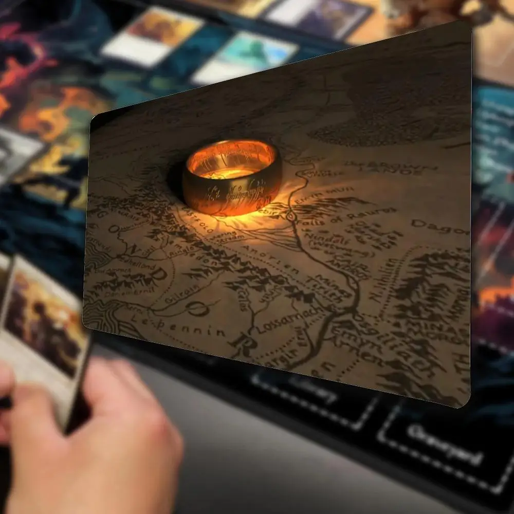 

Large gold ring TCG gaming mouse pad thickened lock edge design computer laptop anti-slip keyboard table pads PC accessories