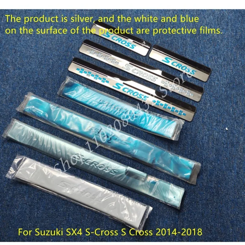 Stainless Steel scuff plate door sill Trim Scuff Plate/Door Sill For Suzuki Sx4 S-cross 2014-2018 Car Accessories Car-styling