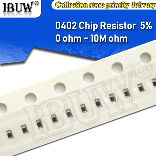 100szt 0402 5% rezystor SMD 0R ~ 10M 1/16W 0 1 10 100 150 220 330 ohm 1K 2.2K 10K 100K 0R 1R 10R 100R 150R 220R 330R 1M 4.7K