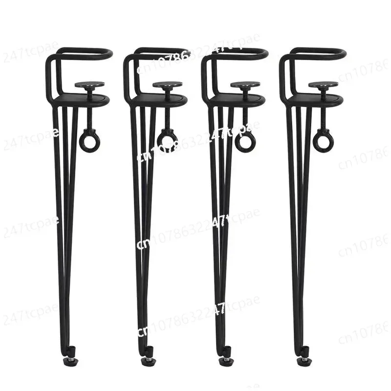 Non-perforated table leg table leg bracket metal iron F clip outdoor camping coffee table tripod diy removable desk