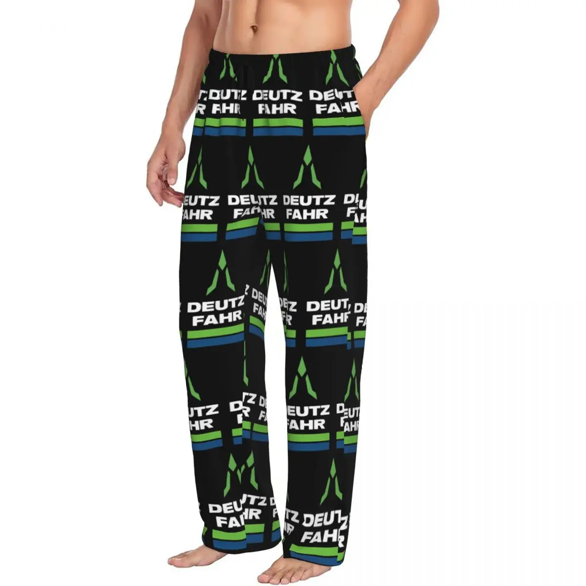 

Мужские пижамные брюки с логотипом Deutz Fahr, незаменимая вещь для отдыха и сна, с карманами