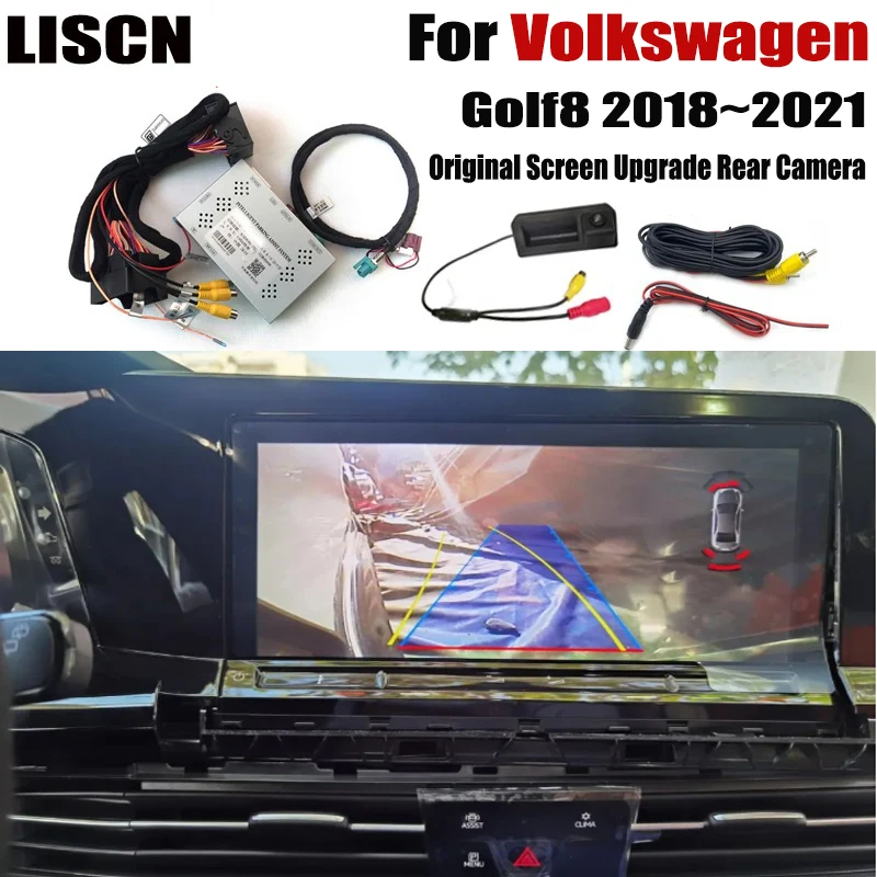 Front Rear Camera For Volkswagen Golf8 Golf 8 High Original Screen Upgrade Decoder Interfac Backup Reverse Camera Plug & Play