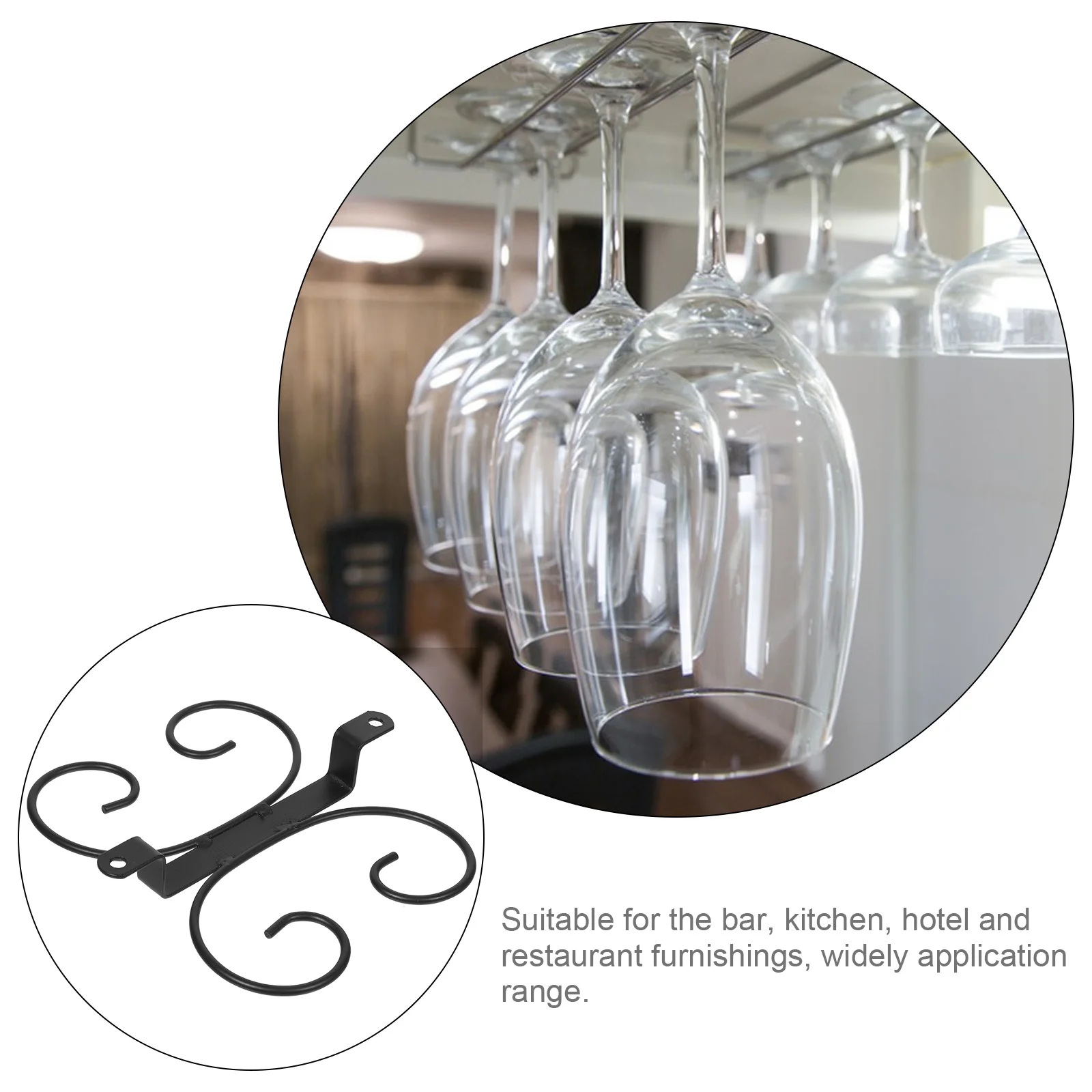 

Hanging Wine Glass Rack Iron Stemware Holder Upside Down Design Space Saving Kitchen Organizer Bar Display Rack Goblet Cup