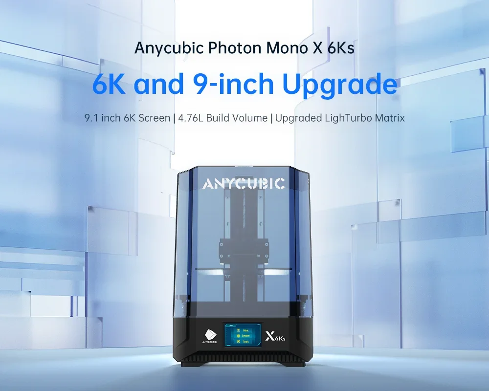 Imagem -02 - Anycubic-impressora 3d Photon Mono x 6k 9.1 Polegada Lcd Sla Alta Velocidade Resina uv Tamanho de Impressão 200x196x122 mm Oficial