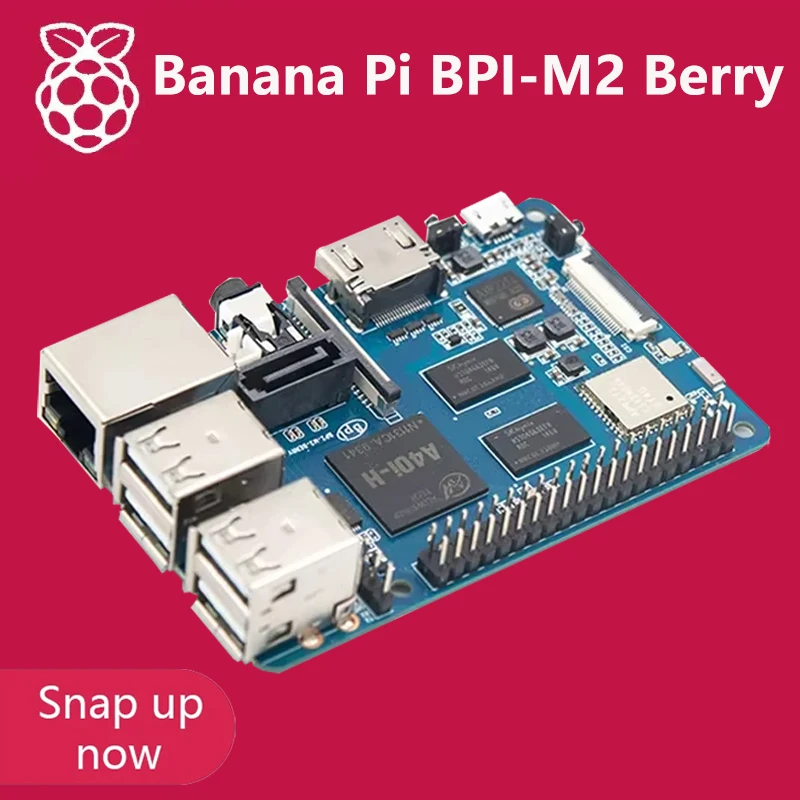 Banana Pi BPI-M2 Berry Allwinner A40i-H Quad-core Cortex -A7 CPU 1GB DDR3 With SATA BT4.0 Run Android 6.0 Ubuntu Debian Raspbian