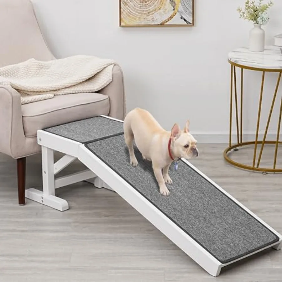 Dog Ramp for Bed - Pet Ramp for Dogs with Non-Slip Carpet and Top Platform - 49.2 Long Dog Ramps for Small and Medium Dogs - Do